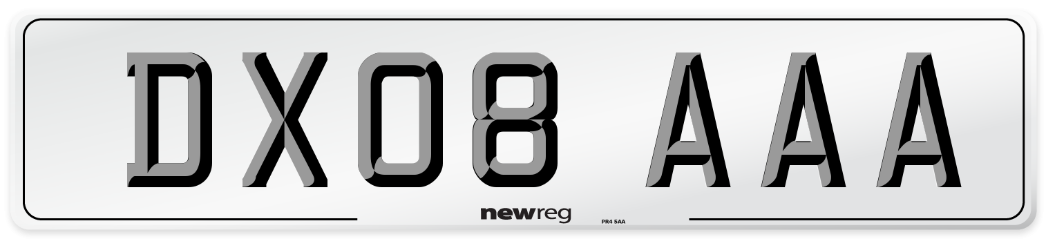 DX08 AAA Number Plate from New Reg